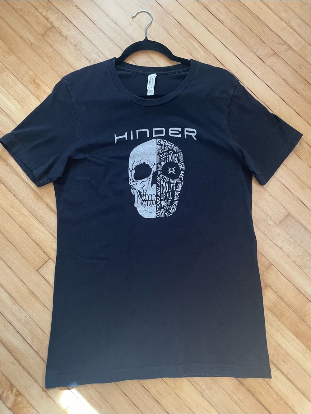 HINDER Y2K 2005 Extreme Behavior Album Concert Band Tee T-Shirt Skull Graphic